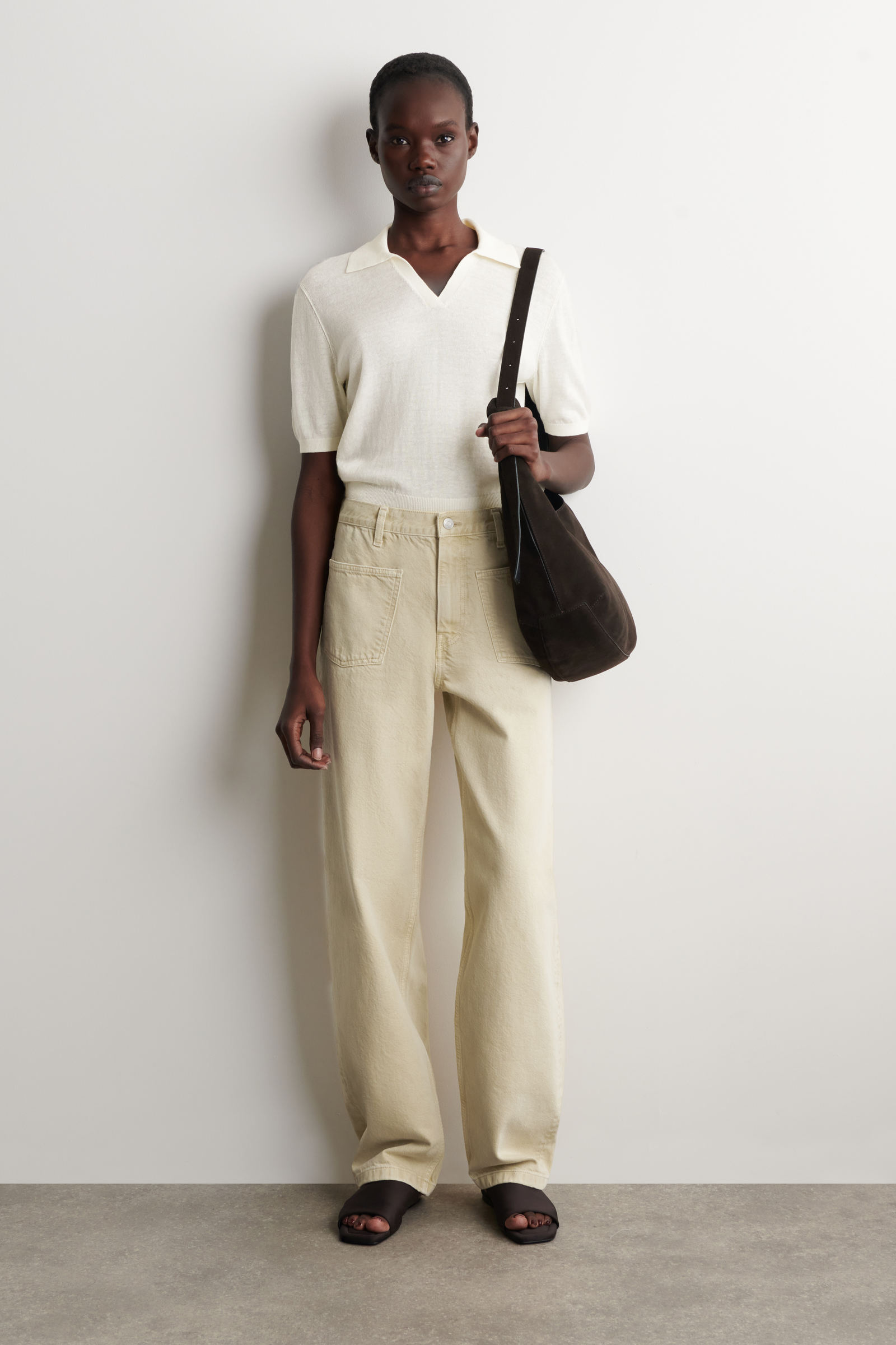 ニットリネンメリノポロシャツ